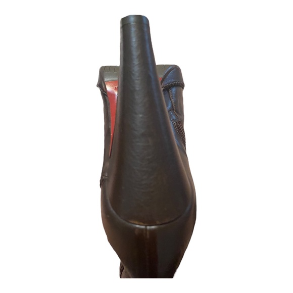 Charles David leather military platform knee high heeled boot, zip & lace up. 37 - Picture 10 of 16